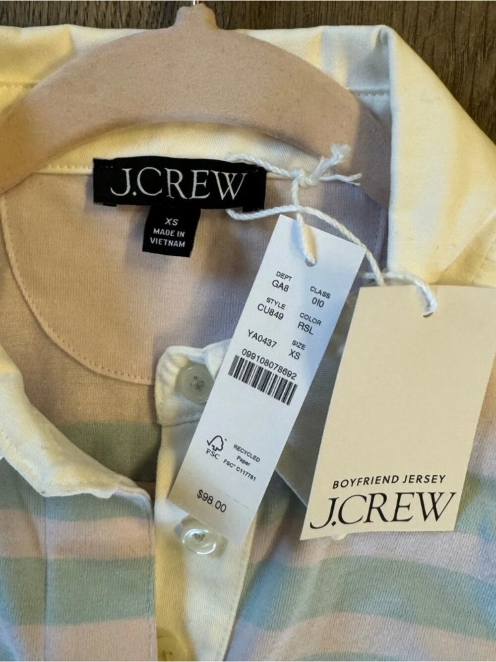 J. Crew Boyfriend Jersey Rugby Shirt - Picture 4 of 4